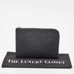 مملوكة مسبقًا Louis Vuitton Black Epi Leather Pochette Homme Clutch Bag