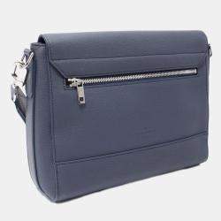 Pre Owned Louis Vuitton Take Off Navy Aerogram Leather Shoulder Bag