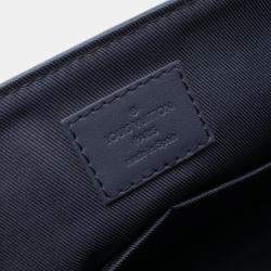 Pre Owned Louis Vuitton Take Off Navy Aerogram Leather Shoulder Bag