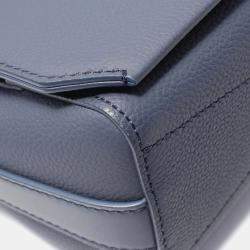 Pre Owned Louis Vuitton Take Off Navy Aerogram Leather Shoulder Bag