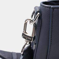 Pre Owned Louis Vuitton Take Off Navy Aerogram Leather Shoulder Bag