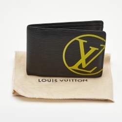 Pre Owned Louis Vuitton Black Leather LV Circle Bifold Wallet