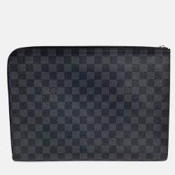 مملوكة مسبقًا Louis Vuitton Black Leather Graphite Pochette Jour GM bag
