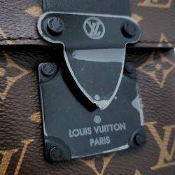 Pre Owned Louis Vuitton Brown Coated canvas S-Lock Vertical Wearable Wallet