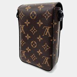 Pre Owned Louis Vuitton Brown Coated canvas S-Lock Vertical Wearable Wallet