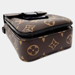 Pre Owned Louis Vuitton Brown Coated canvas S-Lock Vertical Wearable Wallet