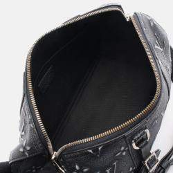 Pre Owned Louis Vuitton City Keepall Gray Monogram Charcoal Leather Shoulder Bag