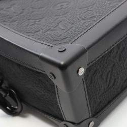 Pre Owned Louis Vuitton Soft Trunk Black Monogram Taurillon Leather Shoulder Bag