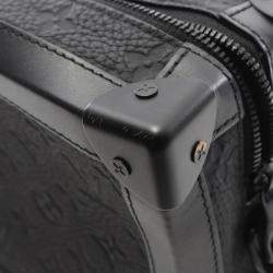 Pre Owned Louis Vuitton Soft Trunk Black Monogram Taurillon Leather Shoulder Bag