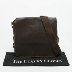 Pre Owned Louis Vuitton Grizzli Taiga Leather Andrei Messenger Bag