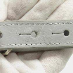 Pre Owned Louis Vuitton Chalk Nano Gray Monogram Handbag
