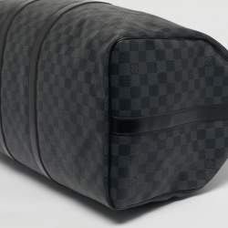 Pre Owned Louis Vuitton Damier Graphite Canvas Keepall Bandouliere 55 Bag