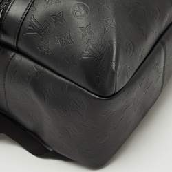 Pre Owned Louis Vuitton Black Monogram Shadow Leather Sprinter Backpack