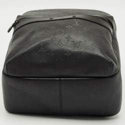 Pre Owned Louis Vuitton Black Monogram Shadow Leather Sprinter Backpack