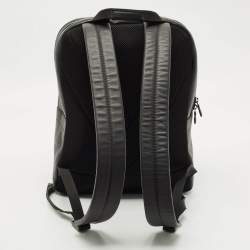 Pre Owned Louis Vuitton Black Monogram Shadow Leather Sprinter Backpack