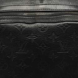 Pre Owned Louis Vuitton Black Monogram Shadow Leather Sprinter Backpack