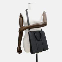 Pre Owned Louis Vuitton Sac Plat Black Monogram Taurillon