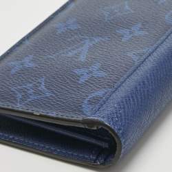 Pre Owned Louis Vuitton Cobalt Monogram Canvas Brazza Wallet