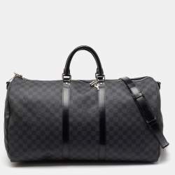 Pre Owned Louis Vuitton Damier Graphite Canvas Keepall Bandoulière 55 Bag