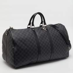 Pre Owned حقيبة لوي فيتون كيباول باندولير كانفاس داميي جرافيت 55