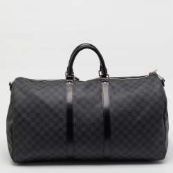 Pre Owned حقيبة لوي فيتون كيباول باندولير كانفاس داميي جرافيت 55