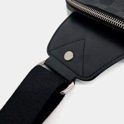 Pre Owned Louis Vuitton Graphite Avenue Black Canvas Slingback