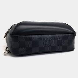 Pre Owned Louis Vuitton Graphite Avenue Black Canvas Slingback