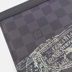 Pre Owned Louis Vuitton Black Coated Canvas Louis Vuitton Pochette Voyage MM