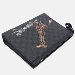 Pre Owned Louis Vuitton Black Coated Canvas Louis Vuitton Pochette Voyage MM