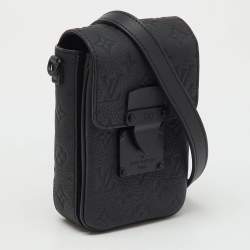 مملوكة مسبقًا حقيبة محفظة قابلة للارتداء رأسياً لوي فيتون جلد توريلون أسود ومونوغرام بقفل S