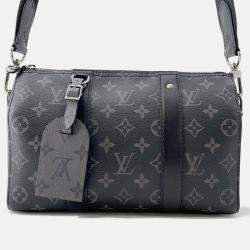Pre Owned Louis Vuitton City Keepall Noir Monogram Eclipse Monogram Eclipse Reverse