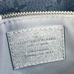 Pre Owned Louis Vuitton Damier Glitter Trio Pouch NM Silver Taurillon Leather Shoulder Bag