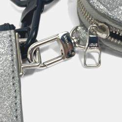 Pre Owned Louis Vuitton Damier Glitter Trio Pouch NM Silver Taurillon Leather Shoulder Bag