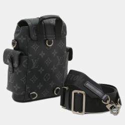 Pre Owned Louis Vuitton Christopher Nano Monogram Eclipse Canvas Shoulder Bag