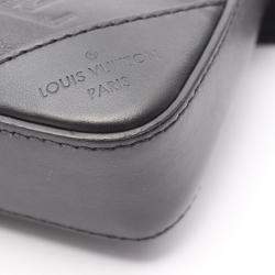 Pre Owned Louis Vuitton Duo Messenger Black Monogram Shadow Leather Shoulder Bag