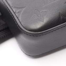 Pre Owned Louis Vuitton Duo Messenger Black Monogram Shadow Leather Shoulder Bag