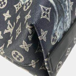 Pre Owned Louis Vuitton Jake and Dinos Chapman Savannah Monogram Navy Canvas Tote Bag