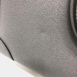 Pre Owned Louis Vuitton Slim Briefcase Grey Leather Top Handle Bag
