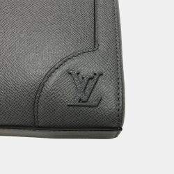 Pre Owned Louis Vuitton Slim Briefcase Grey Leather Top Handle Bag