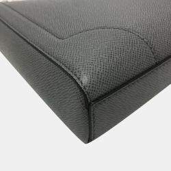 Pre Owned Louis Vuitton Slim Briefcase Grey Leather Top Handle Bag