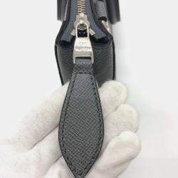 Pre Owned Louis Vuitton Slim Briefcase Grey Leather Top Handle Bag