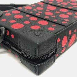 Pre Owned Louis Vuitton Soft Trunk Black/Red Infinity Dot Leather Wallet