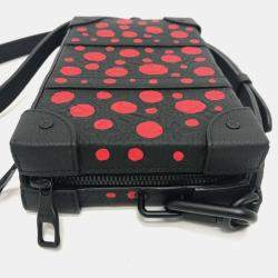 Pre Owned Louis Vuitton Soft Trunk Black/Red Infinity Dot Leather Wallet