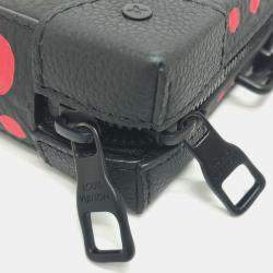 Pre Owned Louis Vuitton Soft Trunk Black/Red Infinity Dot Leather Wallet