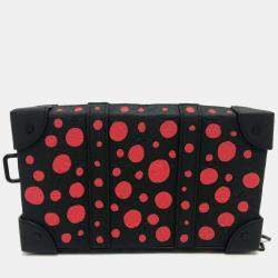 Pre Owned Louis Vuitton Soft Trunk Black/Red Infinity Dot Leather Wallet