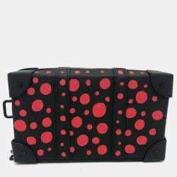 Pre Owned Louis Vuitton Soft Trunk Black/Red Infinity Dot Leather Wallet