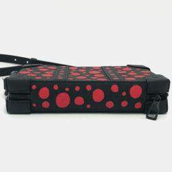 Pre Owned Louis Vuitton Soft Trunk Black/Red Infinity Dot Leather Wallet