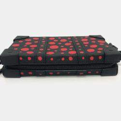 Pre Owned Louis Vuitton Soft Trunk Black/Red Infinity Dot Leather Wallet
