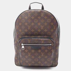 Pre Owned Louis Vuitton Josh Coated Canvas And Leather Monogram Macassar Backpack Brown Black