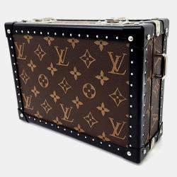 Pre Owned Louis Vuitton Brown Coated Canvas Makassar Clutch Box